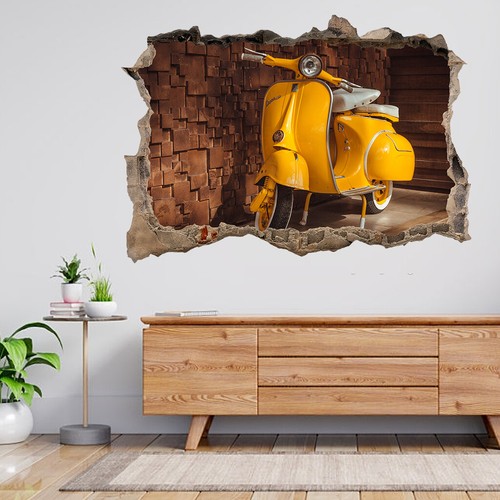 Gelb vespa parkplatz holz wand - vespa,