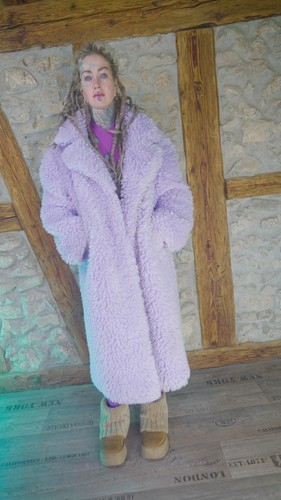 Teddyfell mantel pastel