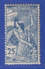 Schweiz 1900 Weltpostverein UPU 25 C blau Mi.-Nr. 73 IIa postfrisch **