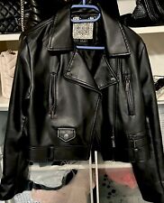 OnDamen Kunstlederjacke  Damenjacke Biker Übergangs Lederoptik Jacke Gr 40 L