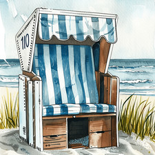 Wandbild Strandkorb Dünen