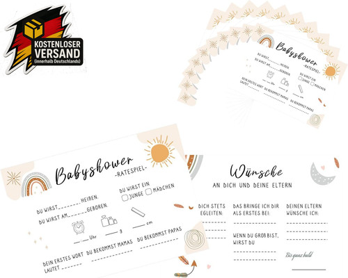Babyparty spiele karten - karten, set