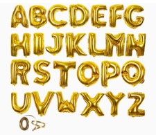 26 Balloon Letters in Gold,16