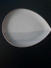 Kahla Porzellan Servierplatte Klein Essteller grau weiß Goldrand neu dekorativ