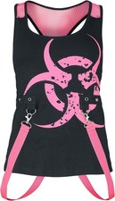 Poizen Industries Top Damen Danger Zone Top schwarz/pink Rockwear