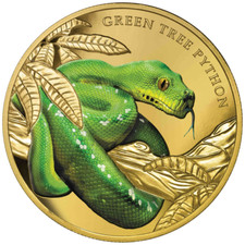 Goldmünze Grüner Baumpython Reptilien (6.) - 2019 - Niue - 1 Oz PP