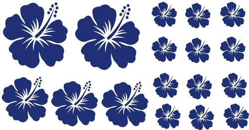 Blau stück hibiskus - blau, 17