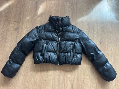 Winterjacke crop lederimitat - crop,