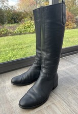 Gabor Stiefel Reitstiefel Gr 7,5 schwarz Leder Boots kniehoch innen Fleece