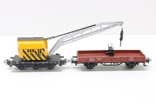 H0 Märklin DB Kranwagen mit Niederbordwagen Güterwagen AC N107