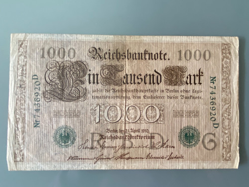 Reichsbanknote 1000 mark - 1000, 21