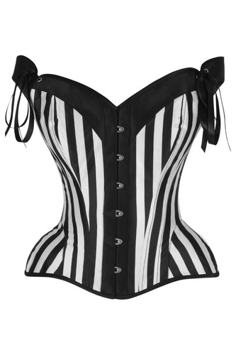Black white striped steel - white,
