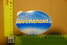 Alter Aufkleber Reise Urlaub Insel Sylt Stadt WESTERLAND 1979