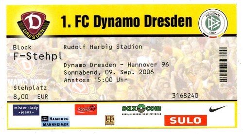 Ticket pokal dynamo - pokal,