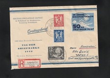 DDR, Reco FDC Beleg 1949 Tag der Briefmarke nach Wien