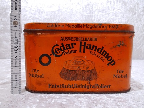 Antike blechdose cedar - blechdose, o-cedar