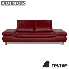 Koinor Rivoli Leder Dreisitzer Weinrot manuelle Funktion Sofa Couch