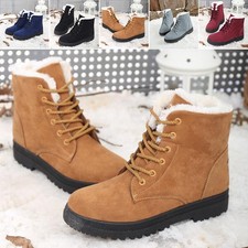 Reine Farbe Frauen Low-Cut Stiefel Flache Schneeschuhe Stiefeletten Gr.35-44