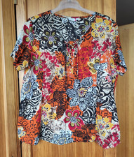 Bluse, bunt, Schnürbandverschluß, Größe 46, von NKD