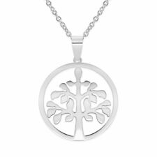 1 Edelstahlkette mit Anhänger "Weltenbaum" Lebensbaum Symbol Halskette silbern 