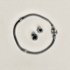 Pandora Armband 20 cm,  Silber 925 Original mit 2 Stoppern