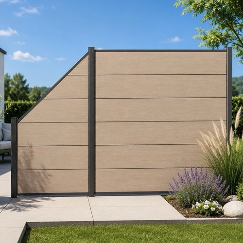 Wpc sichtschutzzaun sand - wpc,