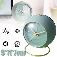 Wecker Circular analog leise ohne Ticken Tischuhr retro-Wecker Grün Büro Heim