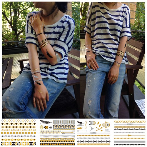Tatto metallic gold silber - metallic,