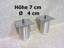 Aluminium Alu Couchfüße Sofafüße Tischfüße Möbelbeine Möbelfüße Füße H 7 cm