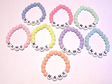 Baby Kinder Armband elastisch mit Namen Taufe Geburt Klinik Namensband Acryl *