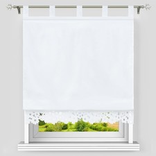 Raffrollo ohne Bohren Raffgardinen mit Schlaufen Küche Bilckdicht Gardine Modern