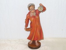 Holzfigur Holzfrau " Frau mit Wecker und Wellholz" Hansjörg's Schnitzer Stöbli!