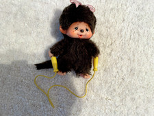 Sekiguchi Monchhichi  Baby Mädchen 14cm, rosa Schleife, 70ger Jahre, Monchichi