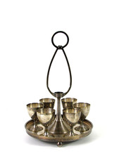 Antikes Eierbecher Set mit