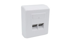 Hama Netzwerkdose LAN Aufputz-Dose Wanddose CAT5e RJ45 geschirmt Datendose weiß