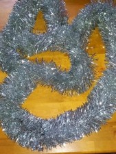 Weihnachtsbaum Girlanden, silberfarbend, sehr dick, 2 St. á 2 m