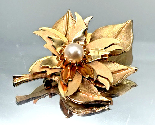 Vintage brosche gold metall - gold,