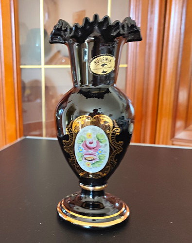 Bohemia glasvase schwarz mit - bohemia,