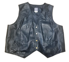 man's world 293/075 Weste Kutte schwarz biker leder motorrad herren 009 XXL/2XL