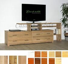 Massivholz TV-Kommode 220x72x46/33cm Lowboard Fernseh-schrank holz regal möbel