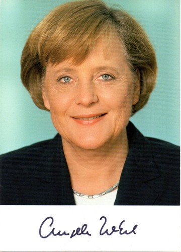 Angela merkel autogramm karte - angela,