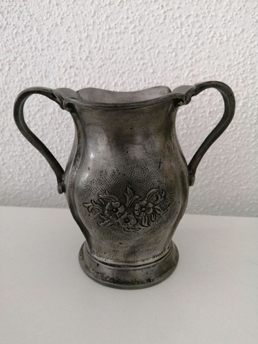 Zinn vase mit henkel - zinn,