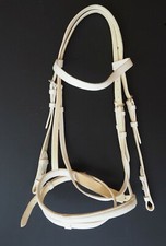 Trense weiß englisch kombiniert Warmblut Zaumhaken Vorführtrense Schau Show 