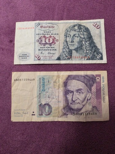 Deutsche mark scheine - 2×, 10