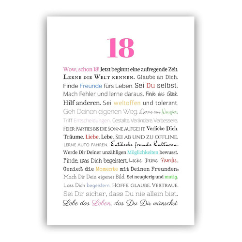 Geburtstag mädchen - 18.,