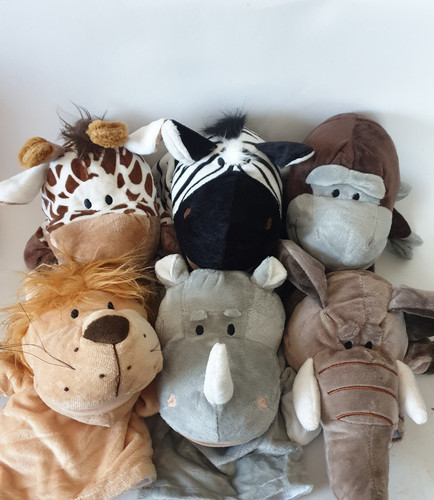 Handpuppe plüsch set zootiere - set,