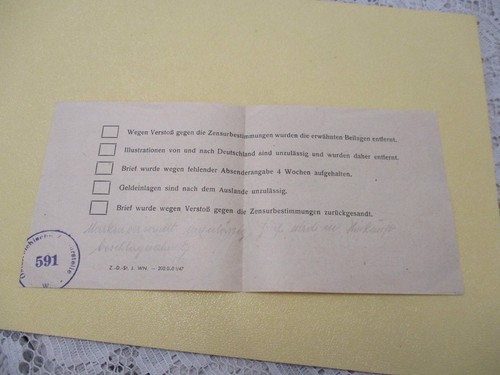 1947 zensurstelle 591 - 1947, /