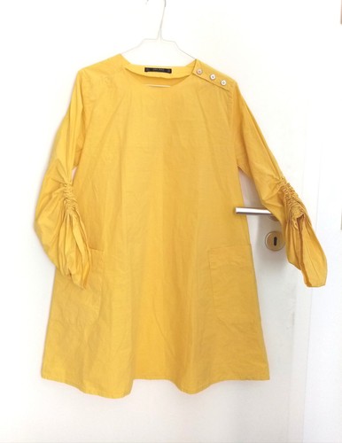 Damenkleid zara basic gelb - damenkleid,