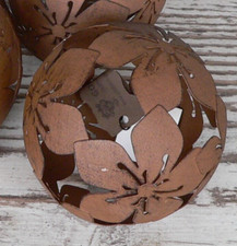 10cm Gartenkugeln Metallkugel Kugel Rost Braun wie Edelrost Blume