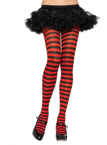 Ringelstrumpfhose schwarz rot - ringelstrumpfhose, schwarz-rot